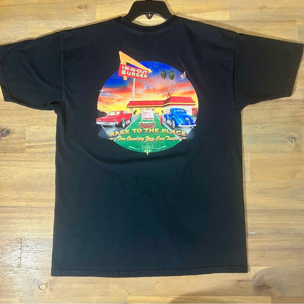 IN-N-OUT Burger T-shirt Size Large 2010 Race For The Taste Utah Y2K Shirt Black